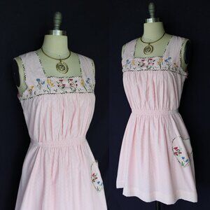 RICH FASHION Rockabilly pin-up vintage 50s mad men embroidered apron dress NWT